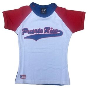 Puerto Rico Women’s Baby Crop Tee Cotton Stretch Medium
